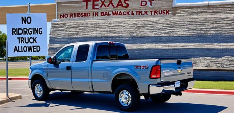 which of these is an exception to texas law prohibiting riding in the bed of a truck or trailer?