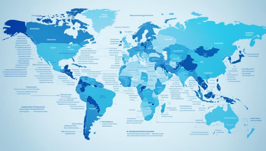 Map highlighting family law attorney costs by location